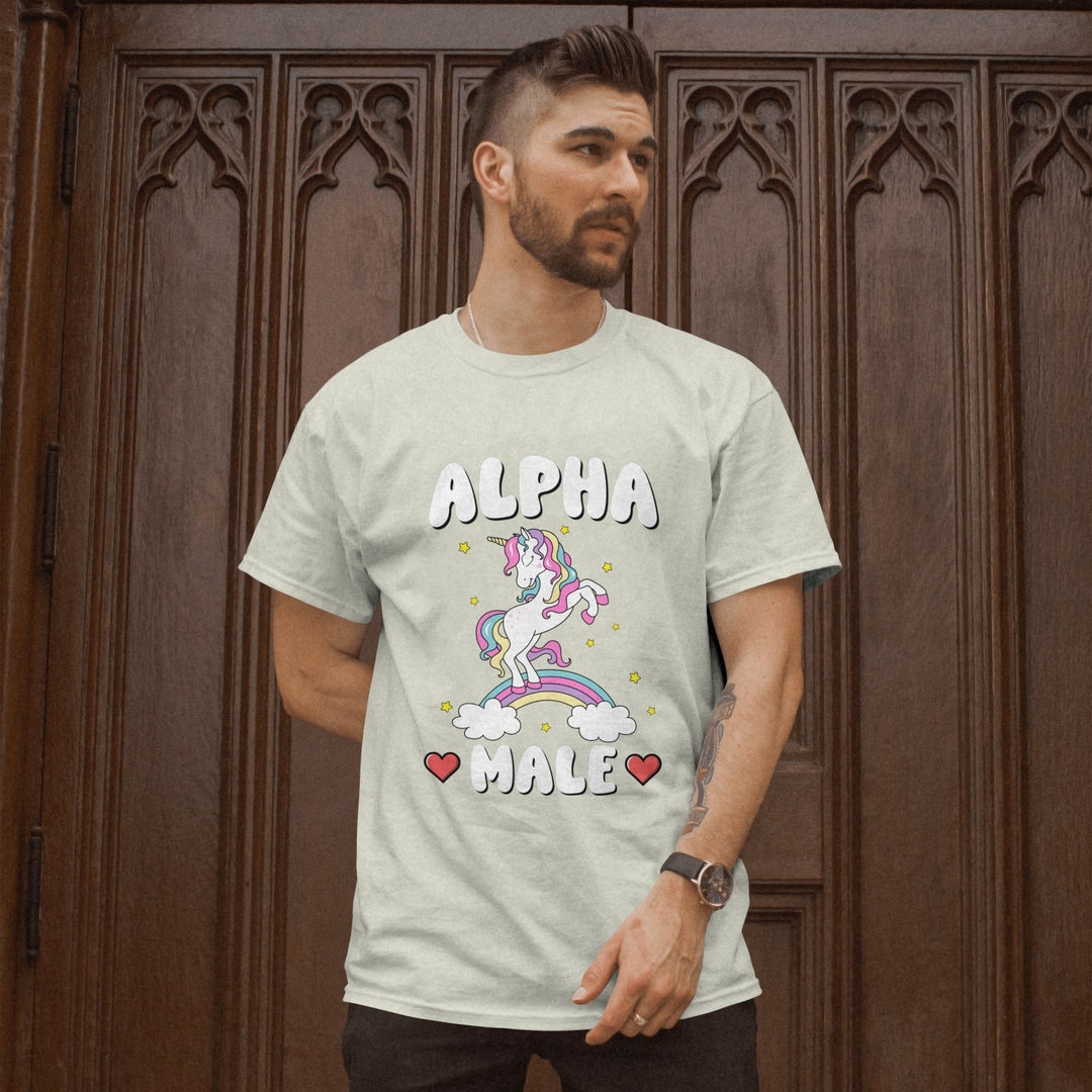 Alpha Male Unicorn Rainbow Unisex T - Shirt - Funny Graphic Tee - Funny Unicorn Meme T - Shirt - Unisex Joke Prank Shirt - Rainbow LGBTQ Pride Shirt - Gifts Handmade