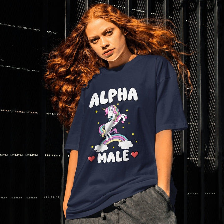 Alpha Male Unicorn Rainbow Unisex T - Shirt - Funny Graphic Tee - Funny Unicorn Meme T - Shirt - Unisex Joke Prank Shirt - Rainbow LGBTQ Pride Shirt - Gifts Handmade