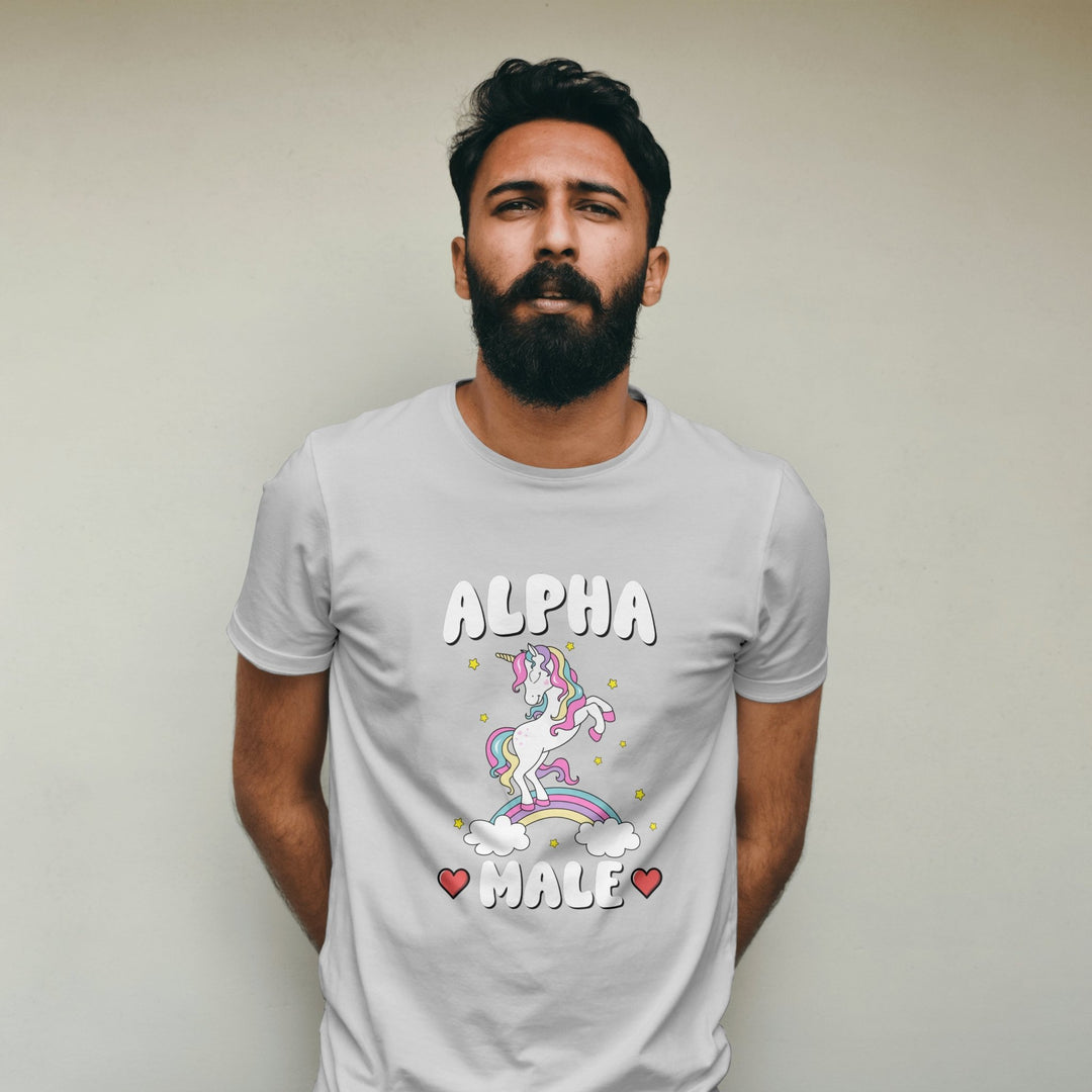 Alpha Male Unicorn Rainbow Unisex T - Shirt - Funny Graphic Tee - Funny Unicorn Meme T - Shirt - Unisex Joke Prank Shirt - Rainbow LGBTQ Pride Shirt - Gifts Handmade