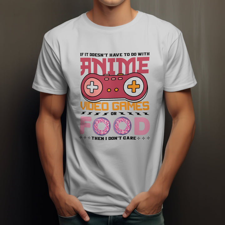 Anime Video Games Or Food Unisex T-Shirt, Funny Video Games Shirt, Colorful Retro Gamer Tee Shirt, Anime Lovers T-shirt, Funny Anime T-Shirt - Gifts Handmade