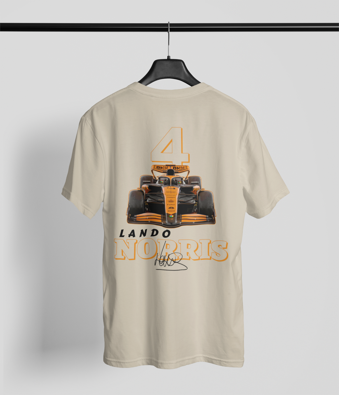 Beige t-shirt with Formula 1 car graphic and &