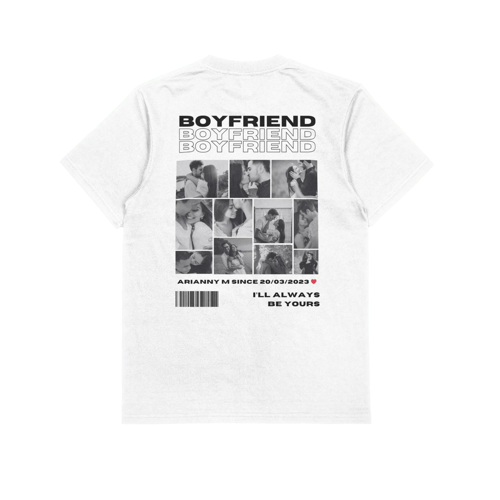 Custom Couple Unisex T-Shirt, Personalised Name And Date Shirt, Boyfriend Girlfriend Unisex Tee, Personalised Photo T-Shirt, Couples Valentine Shirt Gift, Valentine’s Day Gift Idea - Gifts Handmade