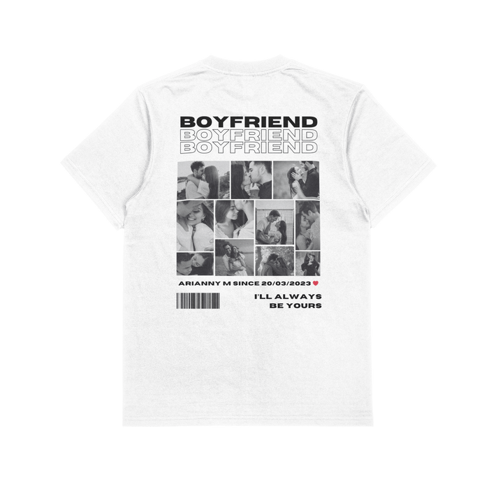 Custom Couple Unisex T-Shirt, Personalised Name And Date Shirt, Boyfriend Girlfriend Unisex Tee, Personalised Photo T-Shirt, Couples Valentine Shirt Gift, Valentine’s Day Gift Idea - Gifts Handmade