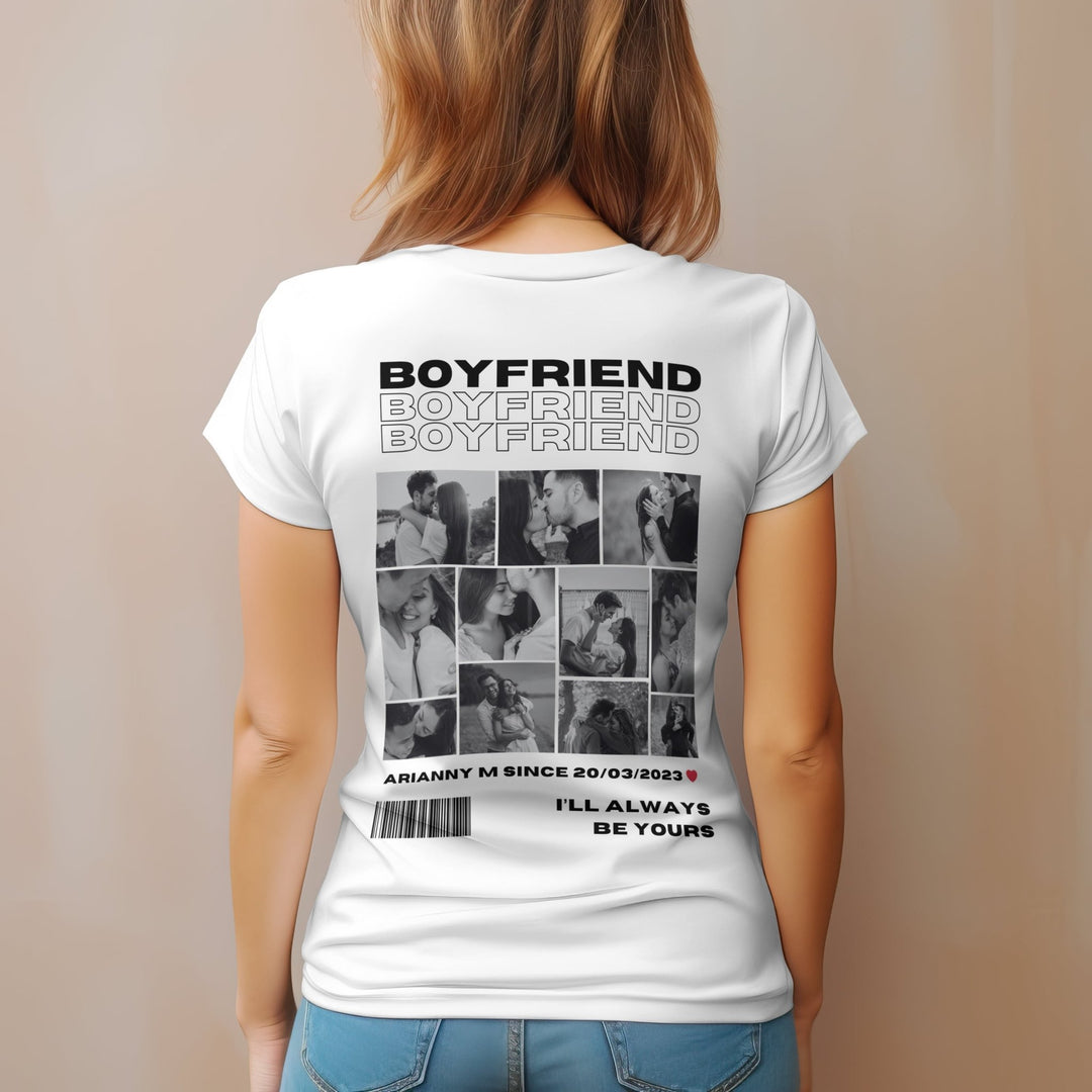 Custom Couple Unisex T-Shirt, Personalised Name And Date Shirt, Boyfriend Girlfriend Unisex Tee, Personalised Photo T-Shirt, Couples Valentine Shirt Gift, Valentine’s Day Gift Idea - Gifts Handmade