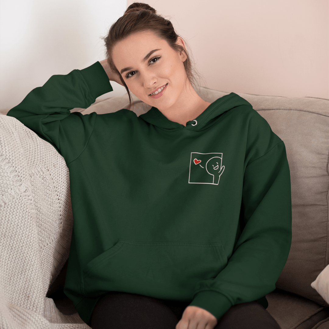 Custom Cuddle Box Matching Couple Unisex Hoodie, Personalised Valentine Embroidered Hoodie with Initial On Sleeve, Anniversary Couple Hoodie, Thoughtful Valentine’s Gift - Gifts Handmade