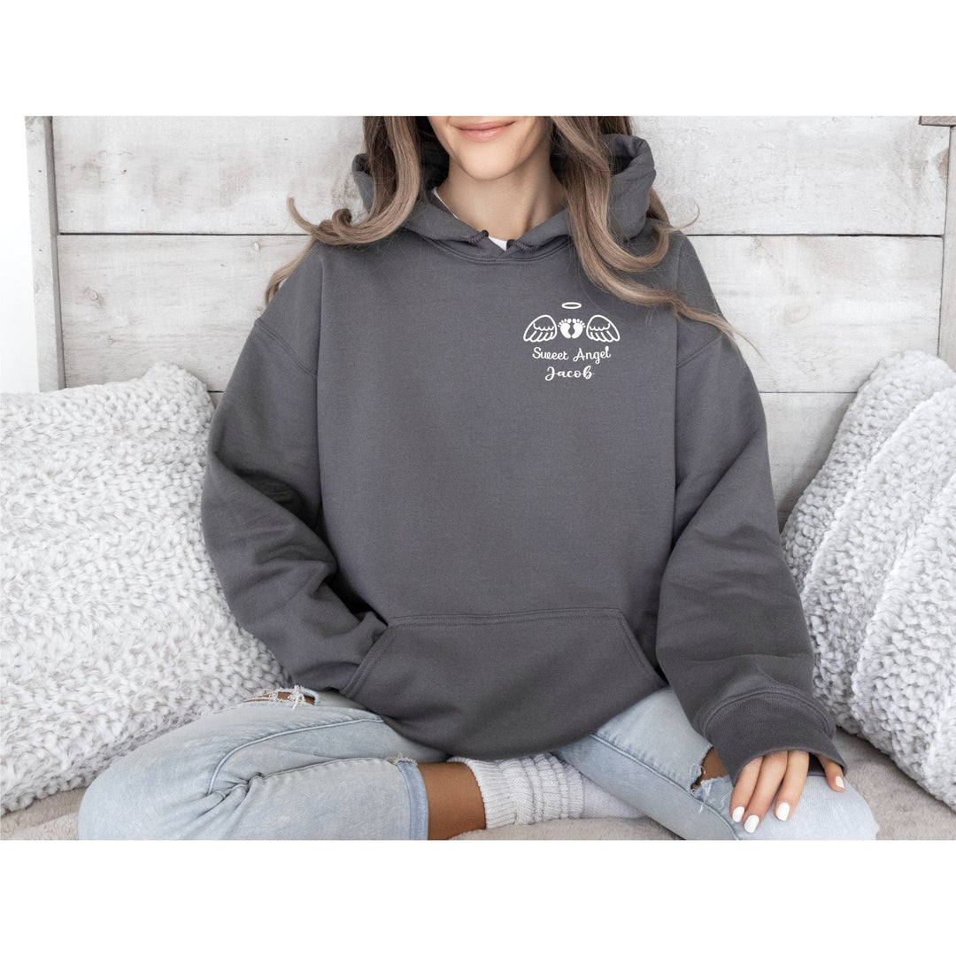 Custom Embroidered Memorial In Sweet Angel Hoodie - Personalised Name Sweatshirt Hoodie - Custom Funeral Hoodie - Sweet Angel Sweatshirt Hoodie - Gifts Handmade