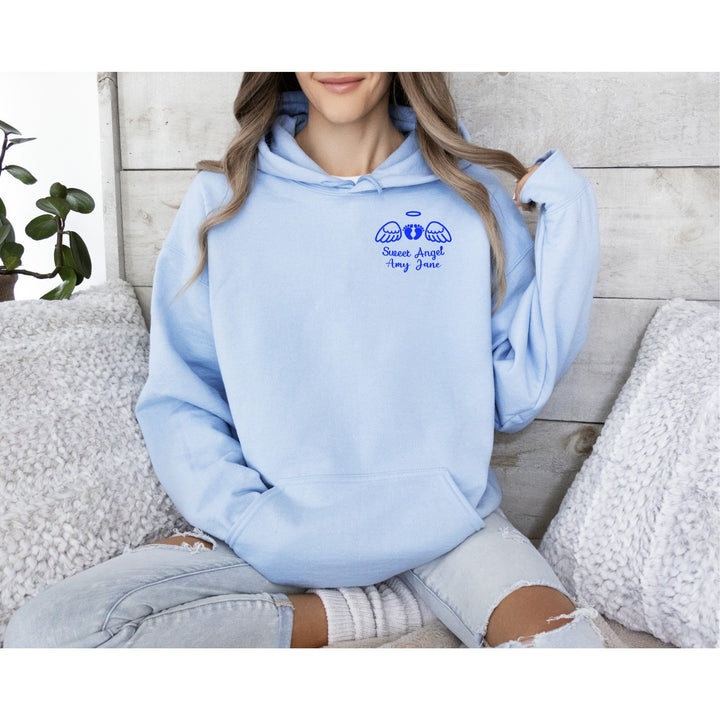 Custom Embroidered Memorial In Sweet Angel Hoodie - Personalised Name Sweatshirt Hoodie - Custom Funeral Hoodie - Sweet Angel Sweatshirt Hoodie - Gifts Handmade