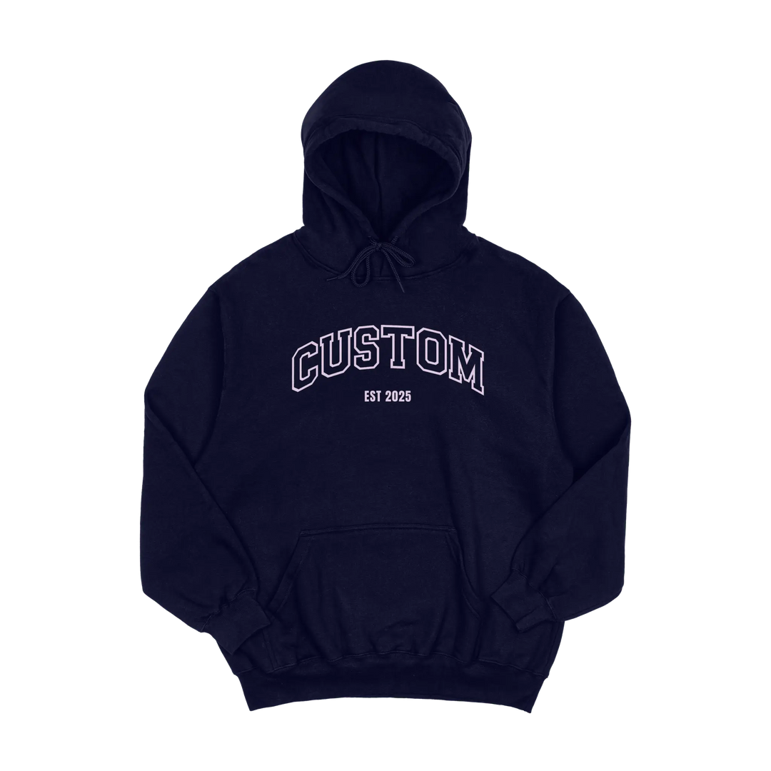 Custom Embroidered Word Established Date Hoodie Gifts Handmade