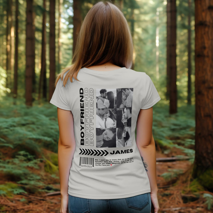 Custom Photo Name and Quote Unisex T-Shirt, Personalised Couples Tee for Valentines Day or Anniversary, Boyfriend Girlfriend Valentines Gift, Unique Couple Gift Idea - Gifts Handmade