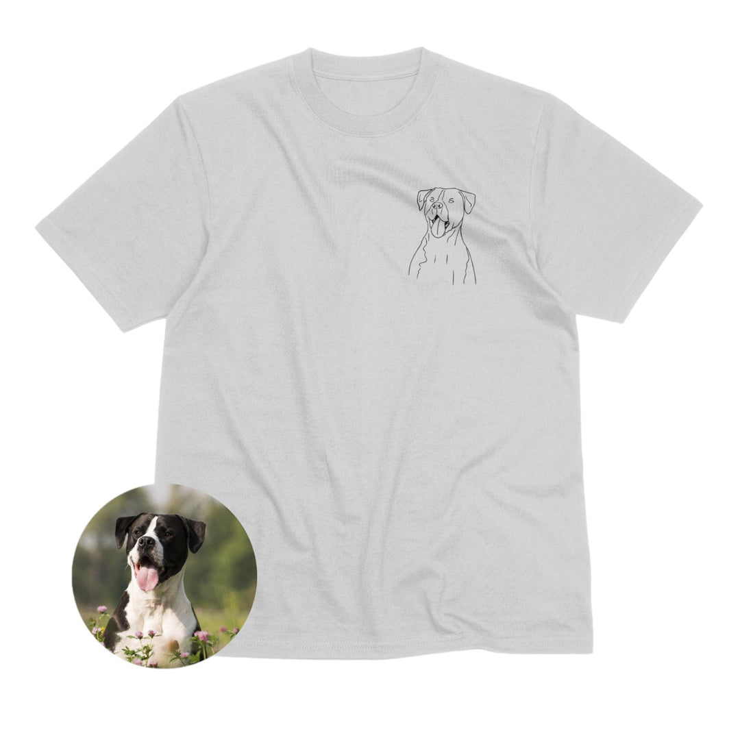 Custom Photo Outline Unisex T - Shirt - Custom Line Art Tee - Photo Outline Gift for Couple - Custom Portrait Outline T - Shirt - Pet Outline Portrait Shirt - Gifts Handmade