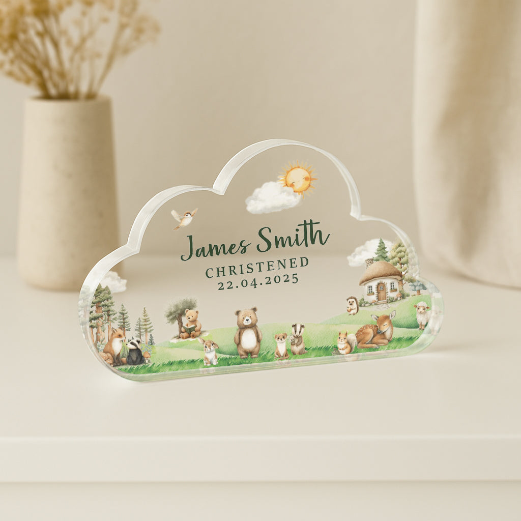 Personalised Christening & Baptism Acrylic Cloud Plaque