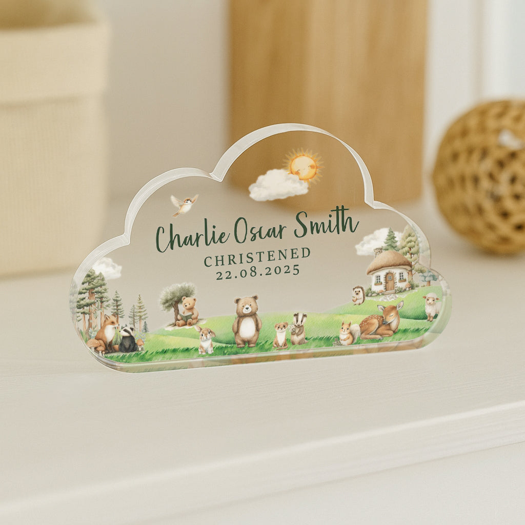 Personalised Christening & Baptism Acrylic Cloud Plaque