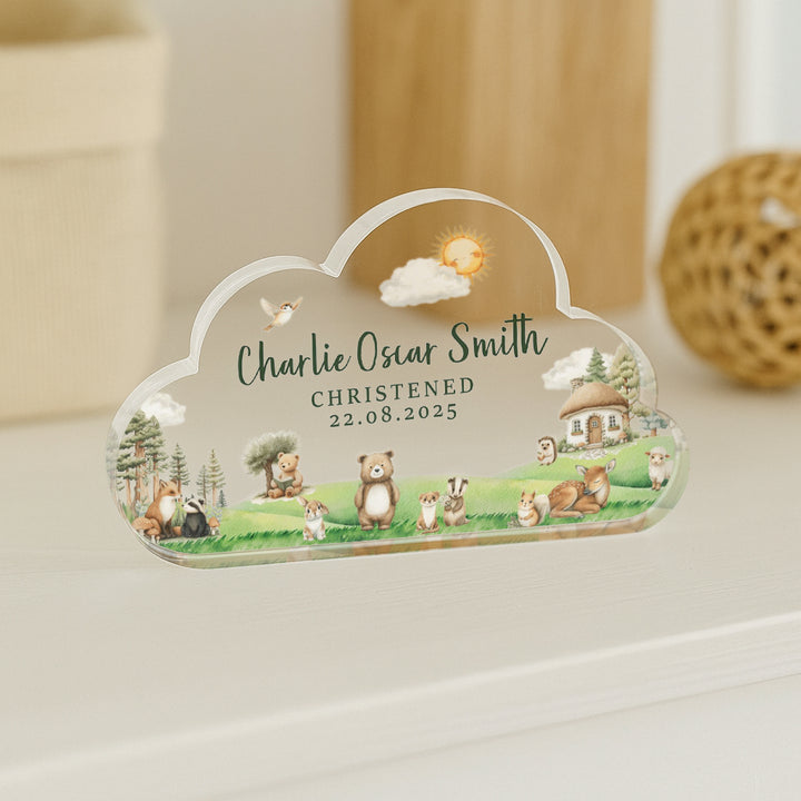 Personalised Christening & Baptism Acrylic Cloud Plaque