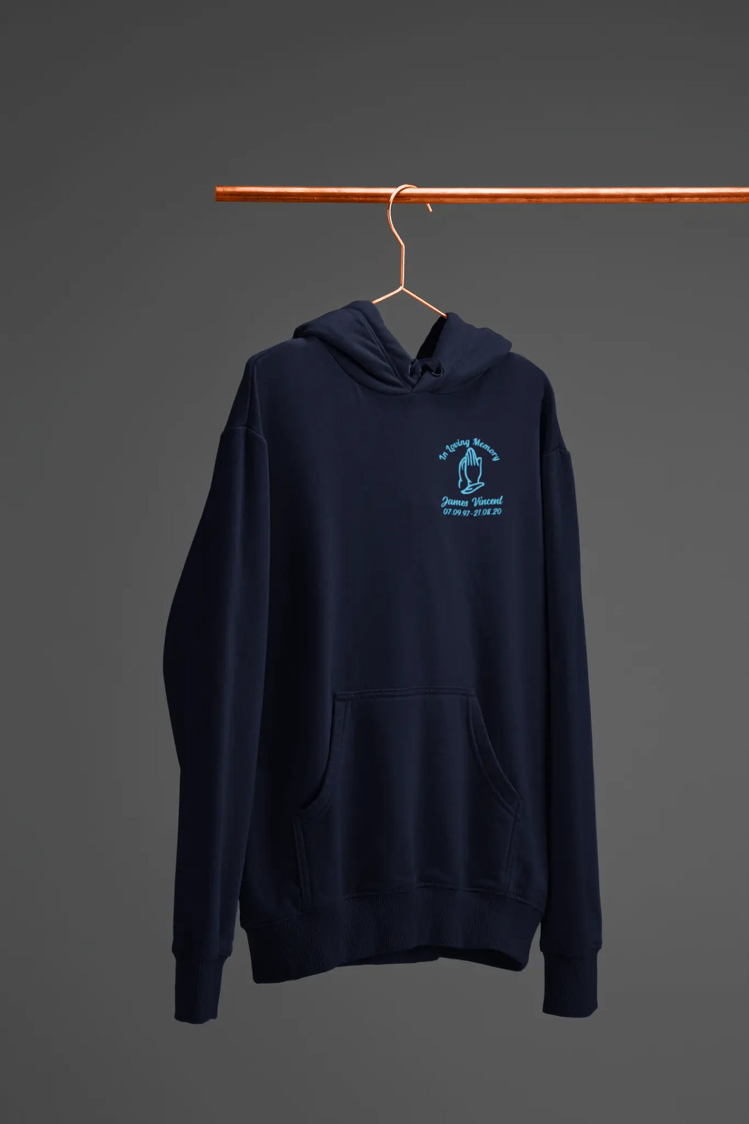 In Loving Memory Unisex Hoodie - Custom Embroidered Sweatshirt Hoodie in Blue