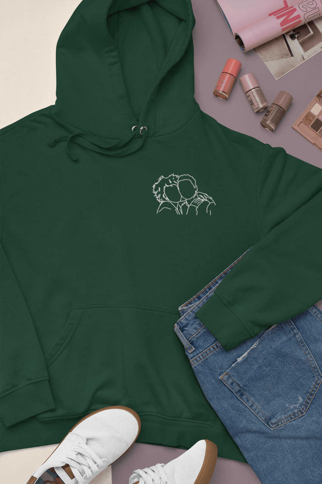 Embroidered Outline from Photo Unisex Hoodie - Gifts Handmade