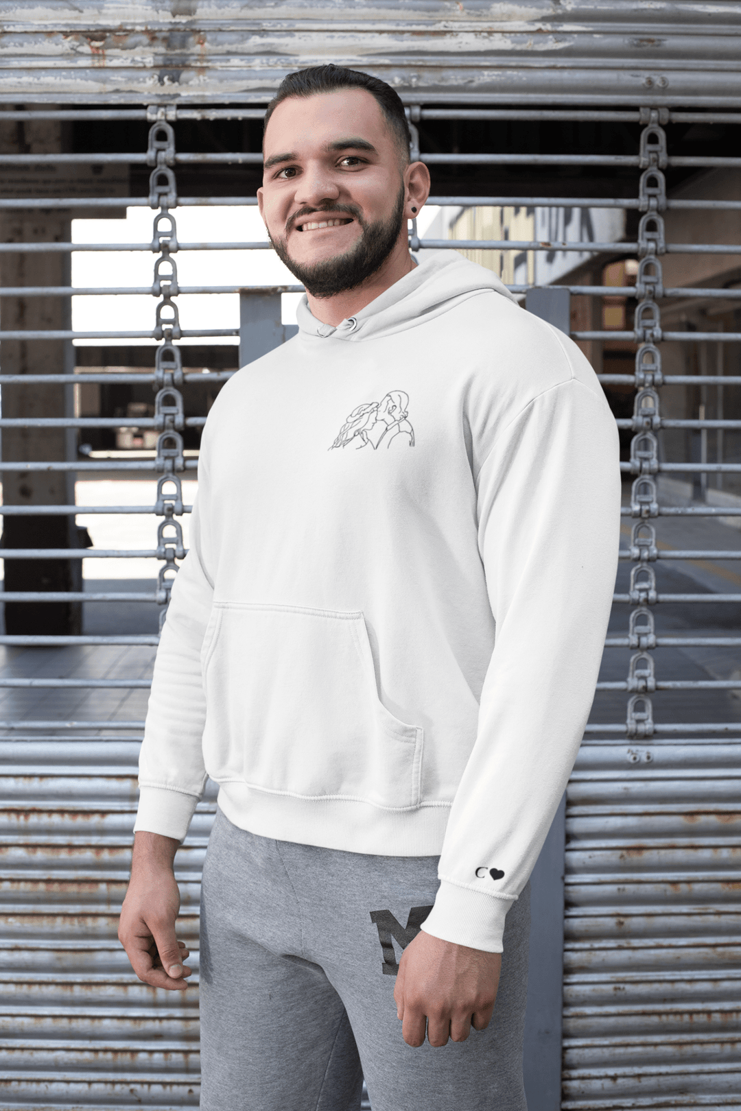 Embroidered Outline from Photo Unisex Hoodie - Gifts Handmade