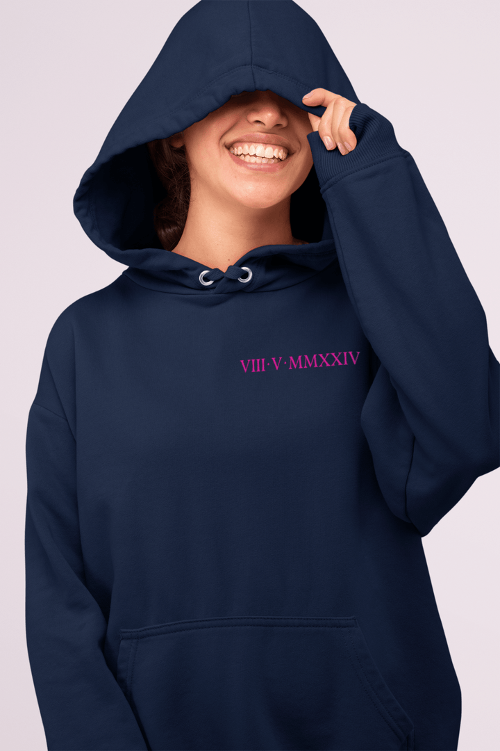 Embroidered Roman Numeral Unisex Hoodie - Gifts Handmade