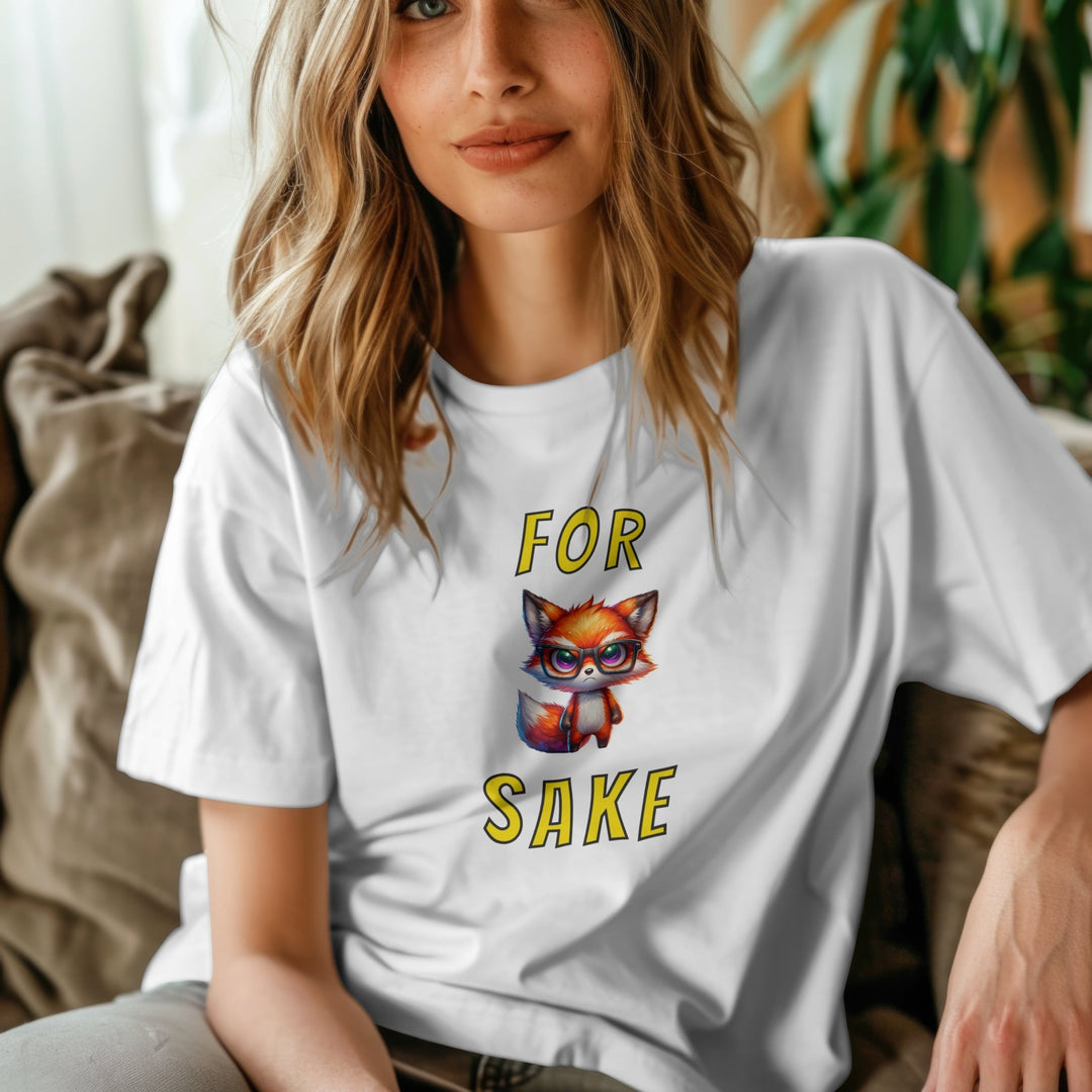 For Fox Sake Unisex T - Shirt, Funny Fox Graphic Tee Shirt, Animal Lovers Gift T - Shirt, Funny Saying Little Fox T - Shirt, Gift for Fox Lovers - Gifts Handmade