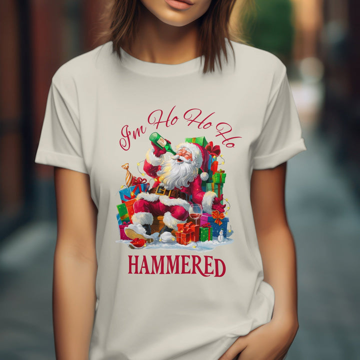 I'm Ho Ho Ho Hammered Unisex T-Shirt, Funny Christmas Tee Shirt, Family Christmas Gift, Funny Christmas Drinking Santa Ho Ho Ho T-Shirt - Gifts Handmade