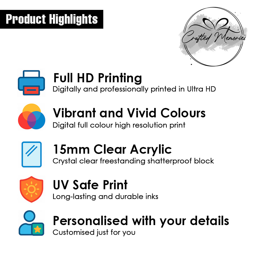 Personalised Wedding/Anniversary Calendar Acrylic Heart Plaque