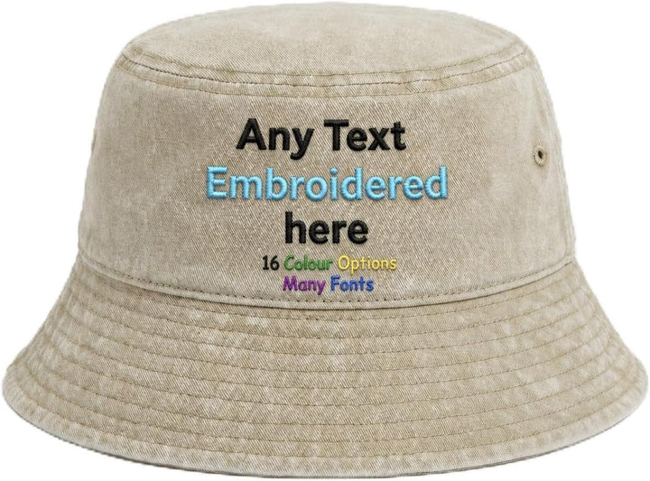 Embroidered Bucket Hat with Personalised Text or Name