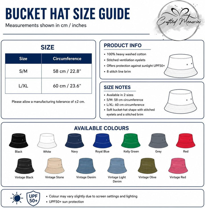 Personalized Bucket Hat Custom Text and Image for Summer