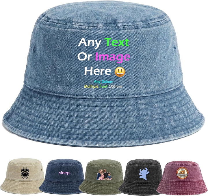 Personalized Bucket Hat Custom Text and Image for Summer