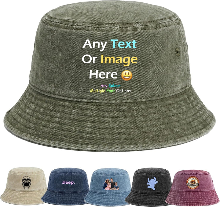 Personalized Bucket Hat Custom Text and Image for Summer