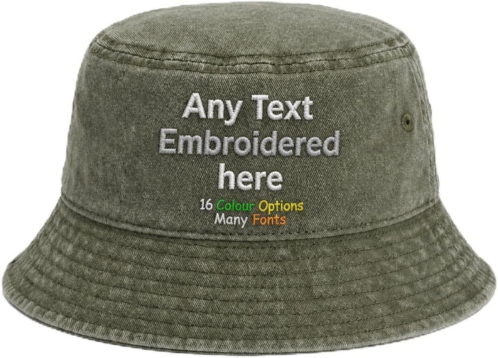 Embroidered Bucket Hat with Personalised Text or Name