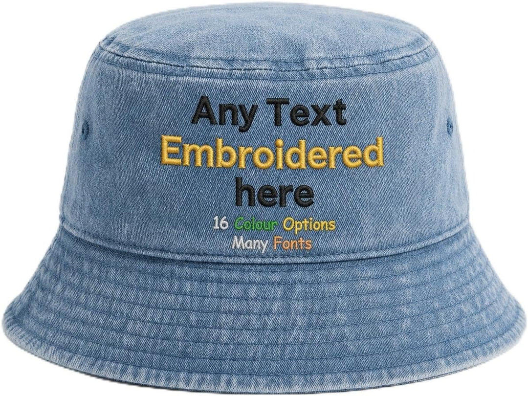 Embroidered Bucket Hat with Personalised Text or Name