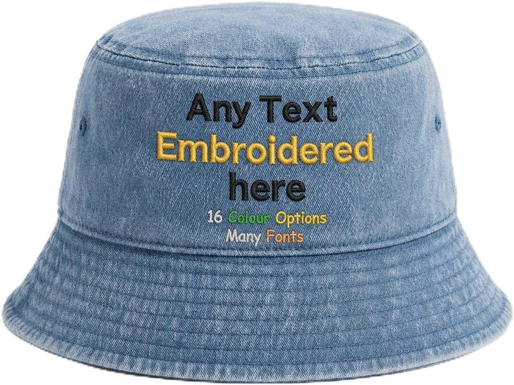 Embroidered Bucket Hat with Personalised Text or Name