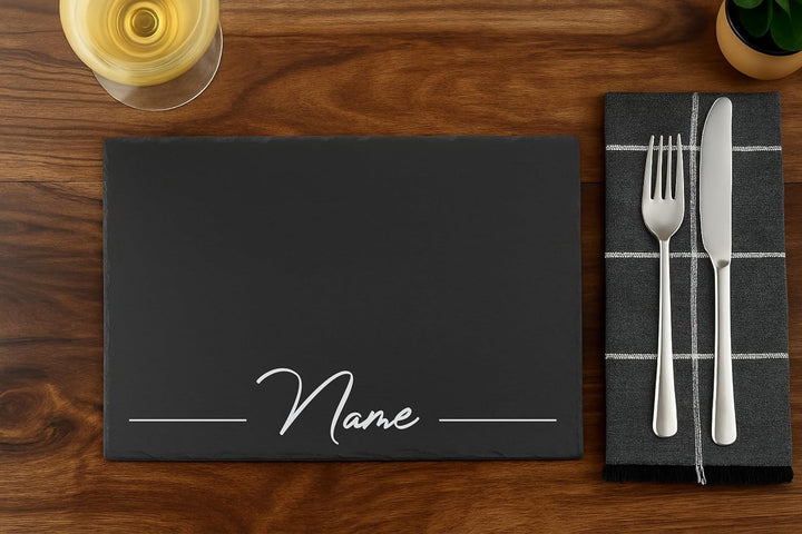Engraved Rectangular Natural Slate Placemat - Name
