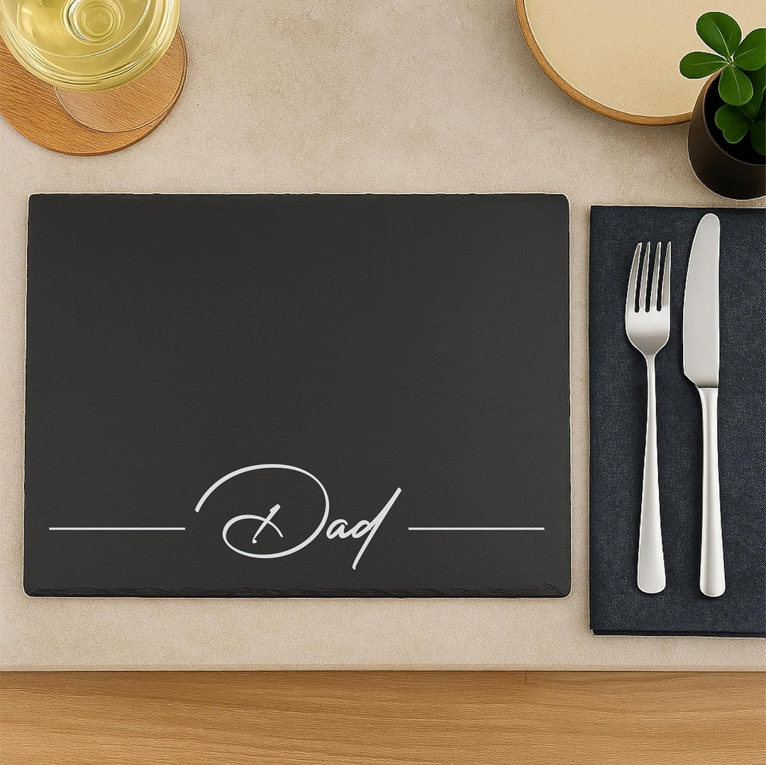 Engraved Rectangular Natural Slate Placemat - Name