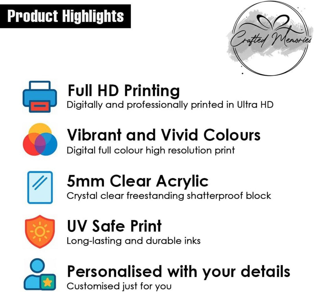 Personalised A5 Full Photo Acrylic Plaque - Powered by USB