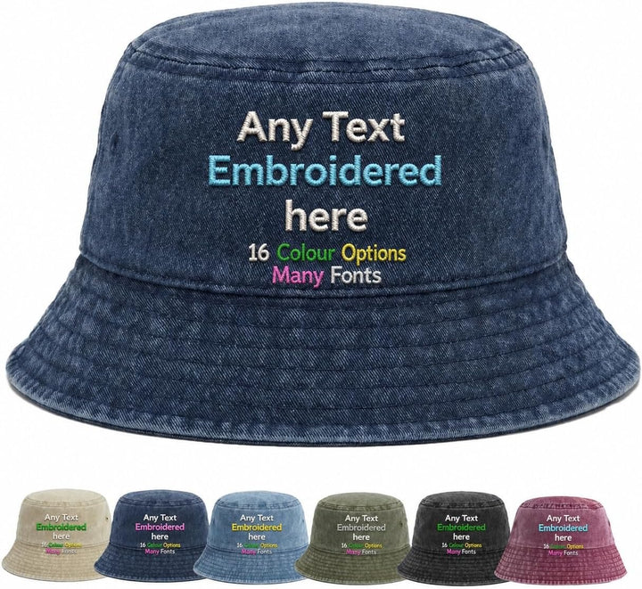Embroidered Bucket Hat with Personalised Text or Name