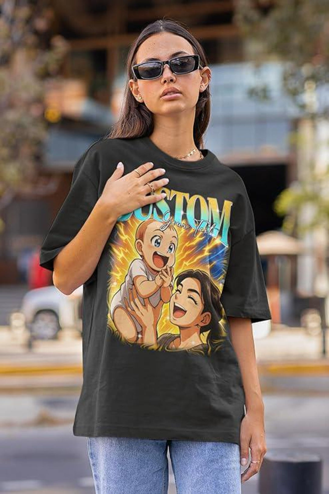 Personalised Anime Picture Bootleg T-Shirt