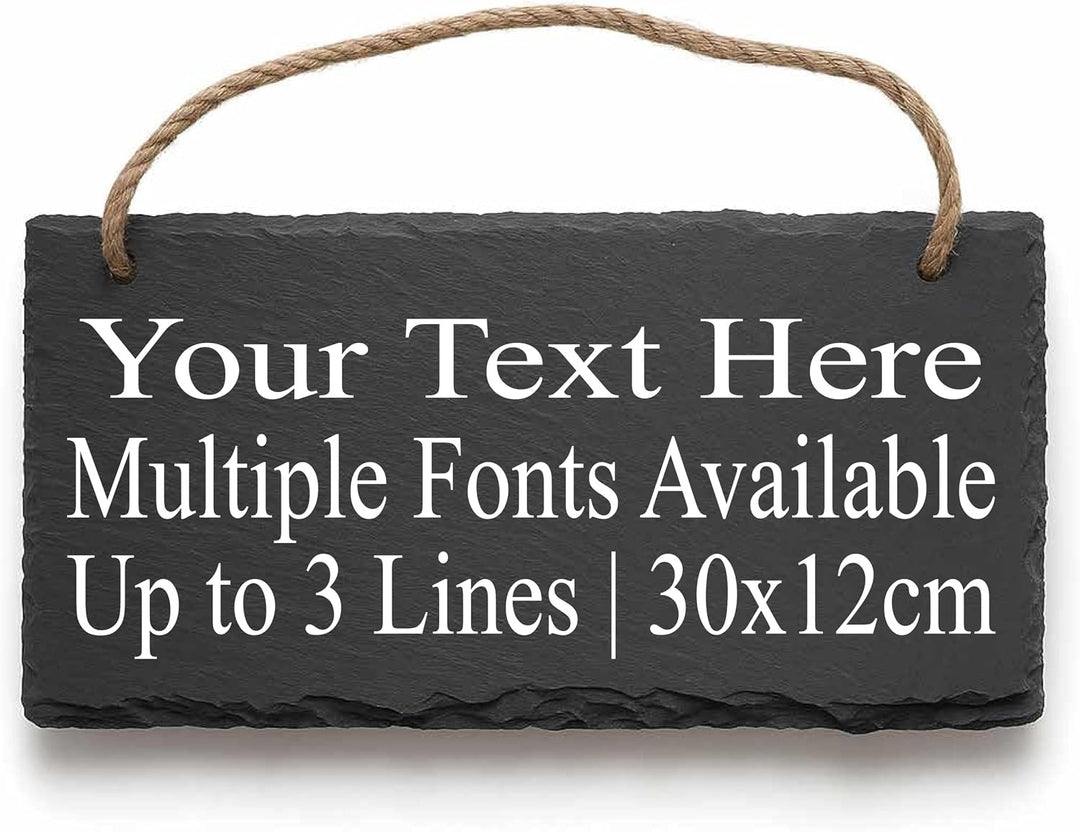 Personalised Large Slate Garden Sign 30x12cm