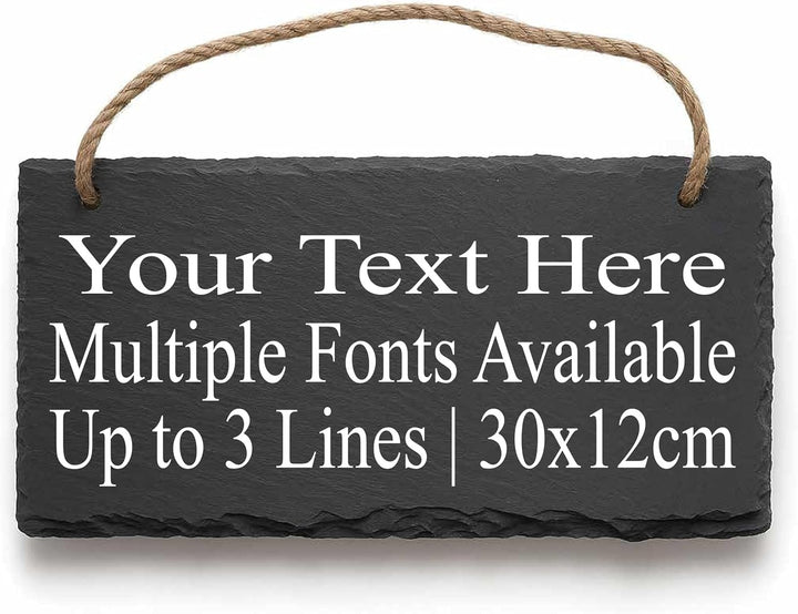 Personalised Large Slate Garden Sign 30x12cm