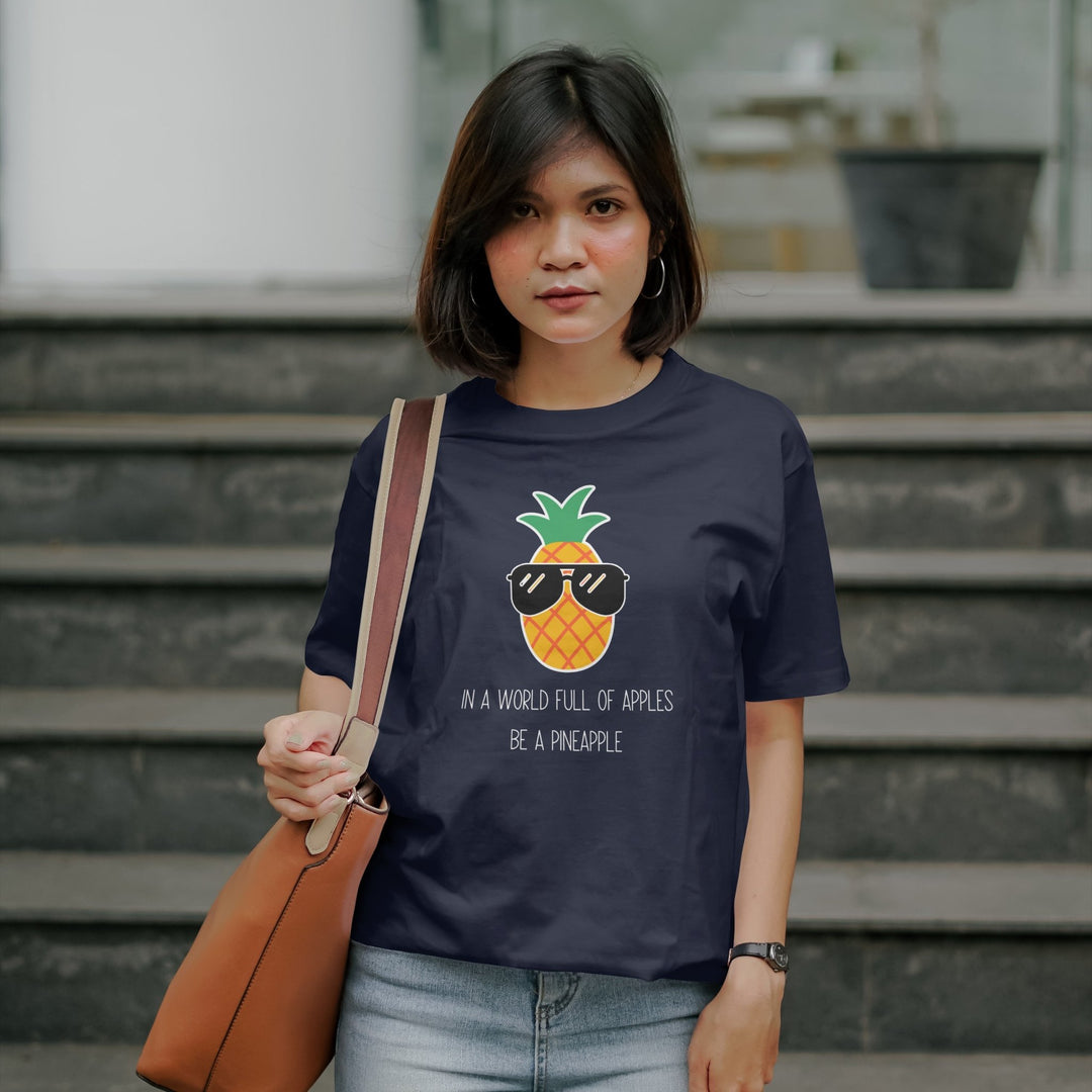 In A World Full Of Apples Be A Pineapple Unisex T - Shirt, Fruit Graphic Tee, Funny Pineapple Shirt, Funny Unisex T - Shirt, Summer Fruit Shirt - Gifts Handmade