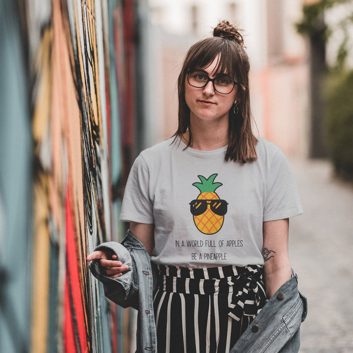 In A World Full Of Apples Be A Pineapple Unisex T - Shirt, Fruit Graphic Tee, Funny Pineapple Shirt, Funny Unisex T - Shirt, Summer Fruit Shirt - Gifts Handmade