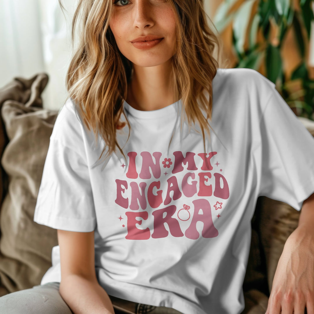 In My Engaged Era Unisex T - Shirt, Engagement Gift for New Wife, Future Bride Tee Shirt, Bachelorette Bride T - Shirt, Bridal Shower Tee Gift - Gifts Handmade