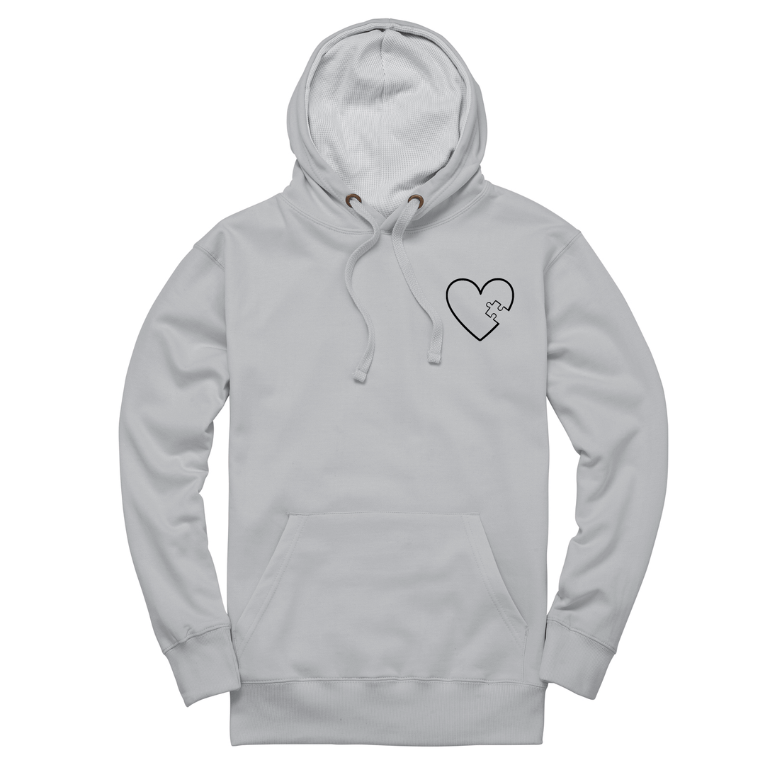 Matching Couples Puzzle Heart Piece Unisex Hoodie, Custom Embroidered Hoodie with Initial On Sleeve, Valentines Hoodie Gift for Couples, Romantic Gift for Him or Her - Gifts Handmade