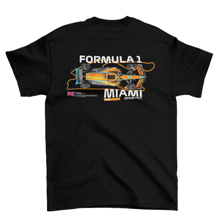 Black t-shirt with Formula 1 graphic and &