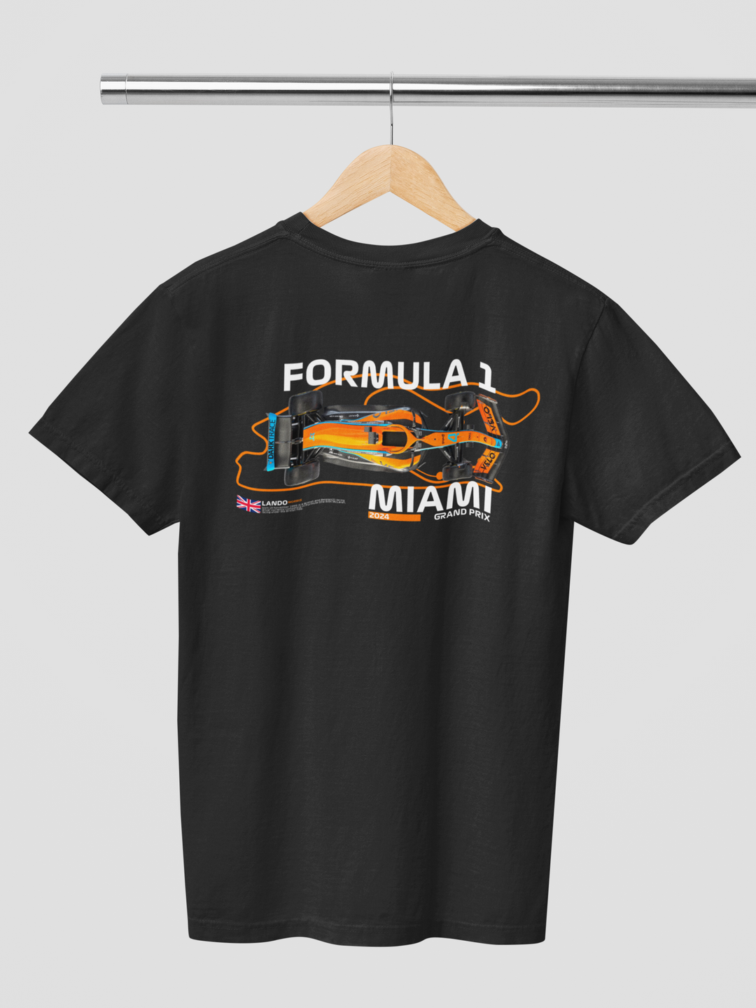 Black t-shirt with Formula 1 graphic and &