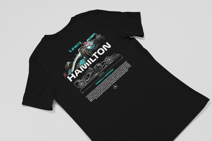 Black t-shirt with Porsche 911 RS graphic on a light gray background