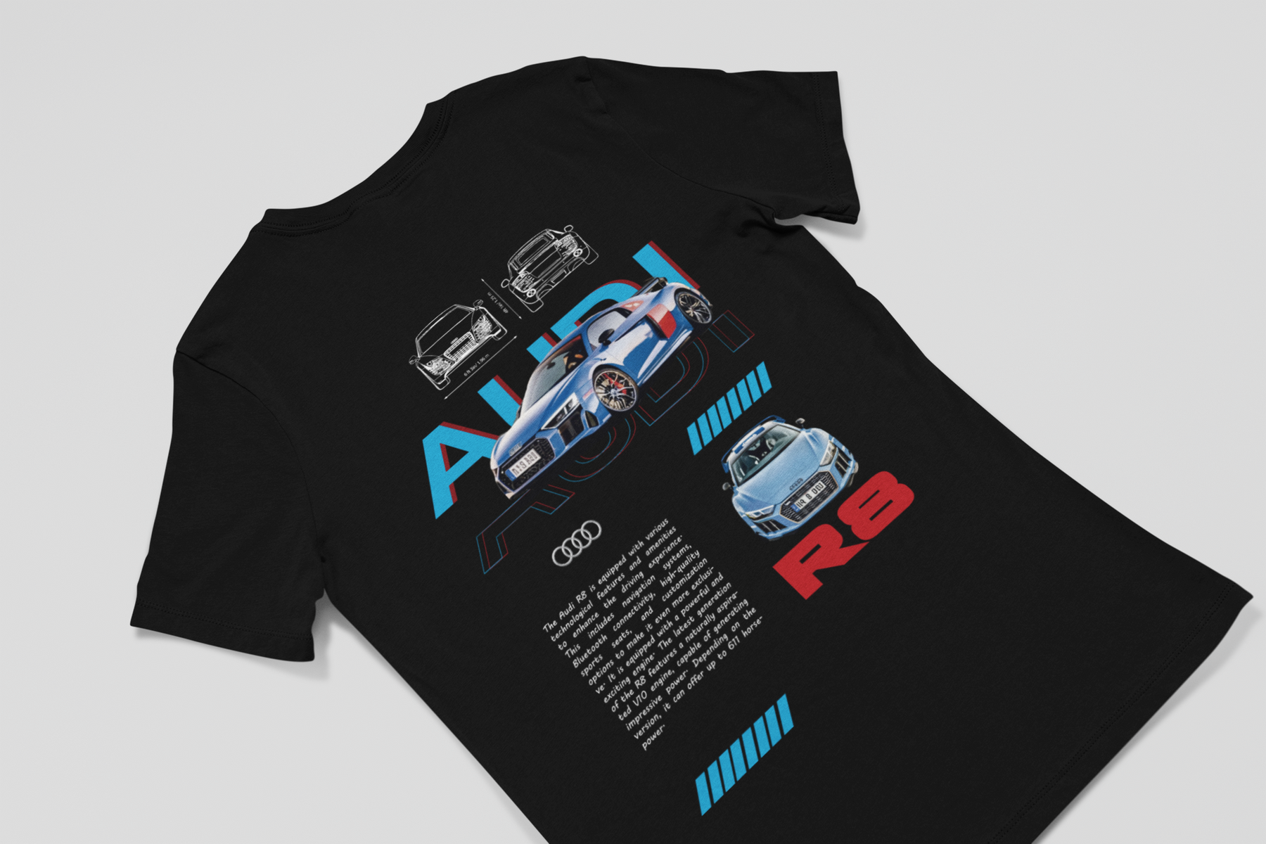 Audi R8 v3 Unisex T-Shirt Gifts Handmade UK – Crafted Memories