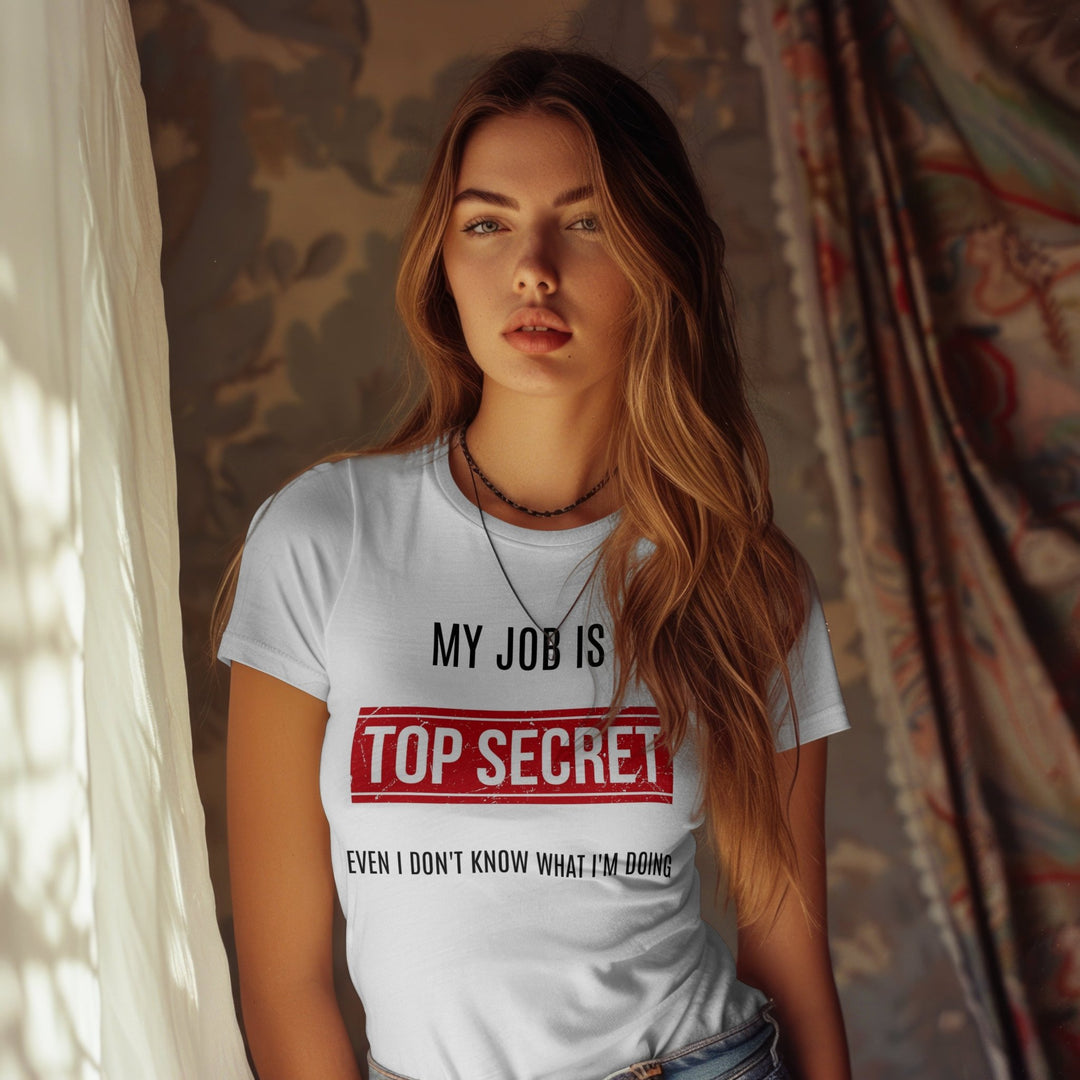 My Job Is Super Top Secret Unisex T - Shirt, Funny Quote T - Shirt, Funny Adult Humor Sarcastic Shirt, Even I Don't Know What I'm Doing T - Shirt - Gifts Handmade