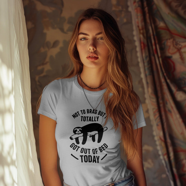 Not To Brag But I Totally Got Out Of Bed Today Unisex T-Shirt, Funny Lazy Quote T Shirt, Humorous Sloth Tee Shirt, Sloth Lover T-shirt Gift - Gifts Handmade