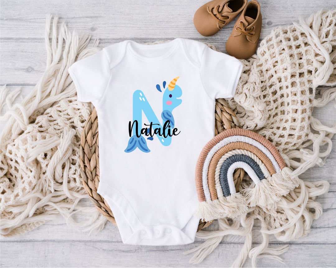 Personalised Animal Letter Baby Grow / Onesie - Gifts Handmade