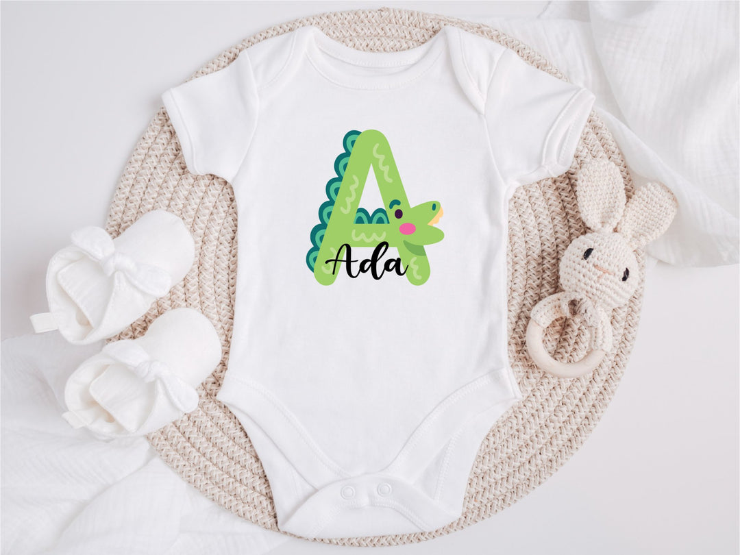 Personalised Animal Letter Baby Grow / Onesie - Gifts Handmade